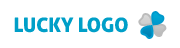 Lucky logo met klavertje vier - blauw