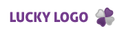 Lucky logo met klavertje vier - paars