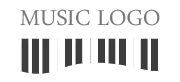 Muziek logo - zilver